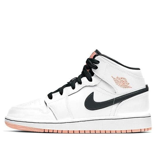 Giày Air Jordan 1 Mid ‘White Arctic Orange’ (GS) 554725-180