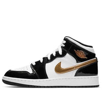 Giày Air Jordan 1 Mid Patent SE GS ‘Black Gold’ BQ6931-007