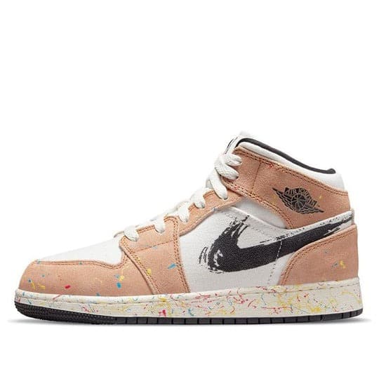 Giày Air Jordan 1 Mid SE ‘Brushstroke Paint Splatter’ (GS) DA8006-100
