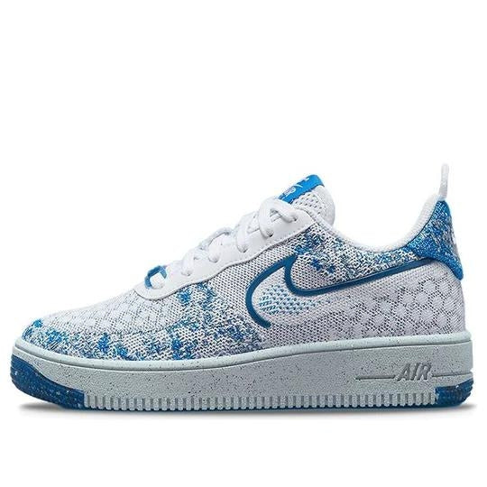 Giày Nike Air Force 1 Crater Flyknit ‘White Dark Marina Blue’ (GS) DM1060-100