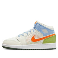 Giày Nike Air Jordan 1 Mid Stitch ‘White Green Black’ DX2462-100