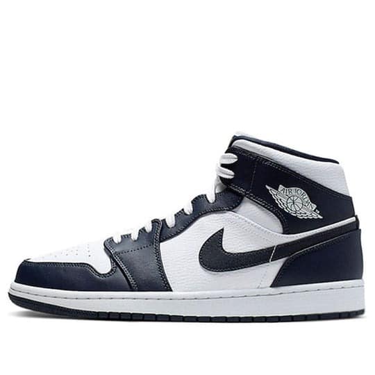 Giày Nike Air Jordan 1 Mid White Metallic Gold Obsidian 554724-174