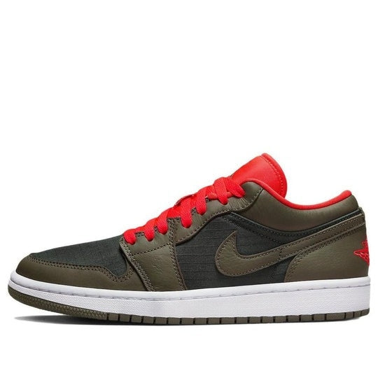 Giày (WMNS) Air Jordan 1 Low SE ‘Black Olive Bright Crimson’ DQ6076-002