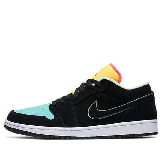 Giày nam Air Jordan 1 Low Black Aurora Green Laser Orange CK3022-013