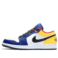 Giày nam Air Jordan 1 Low White Navy Yellow 553558-123