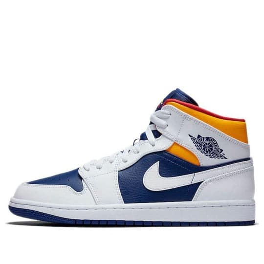 Giày nam Air Jordan 1 Mid Royal Blue Laser Orange 554724-131
