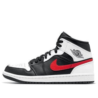 Giày nam Air Jordan 1 Mid White Black Red 554724-075
