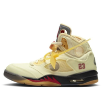 Giày nam Off-White x Air Jordan 5 Sail Fire Red DH8565-100