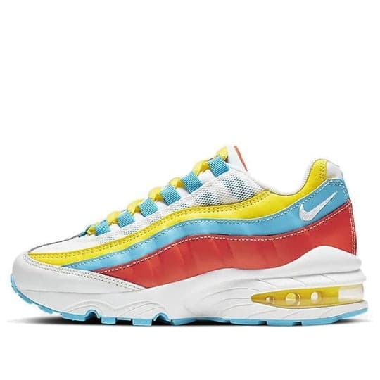 Giày nữ Nike Air Max 95 ‘White Blue Fury Opti Yellow’ (GS) CK0055-400
