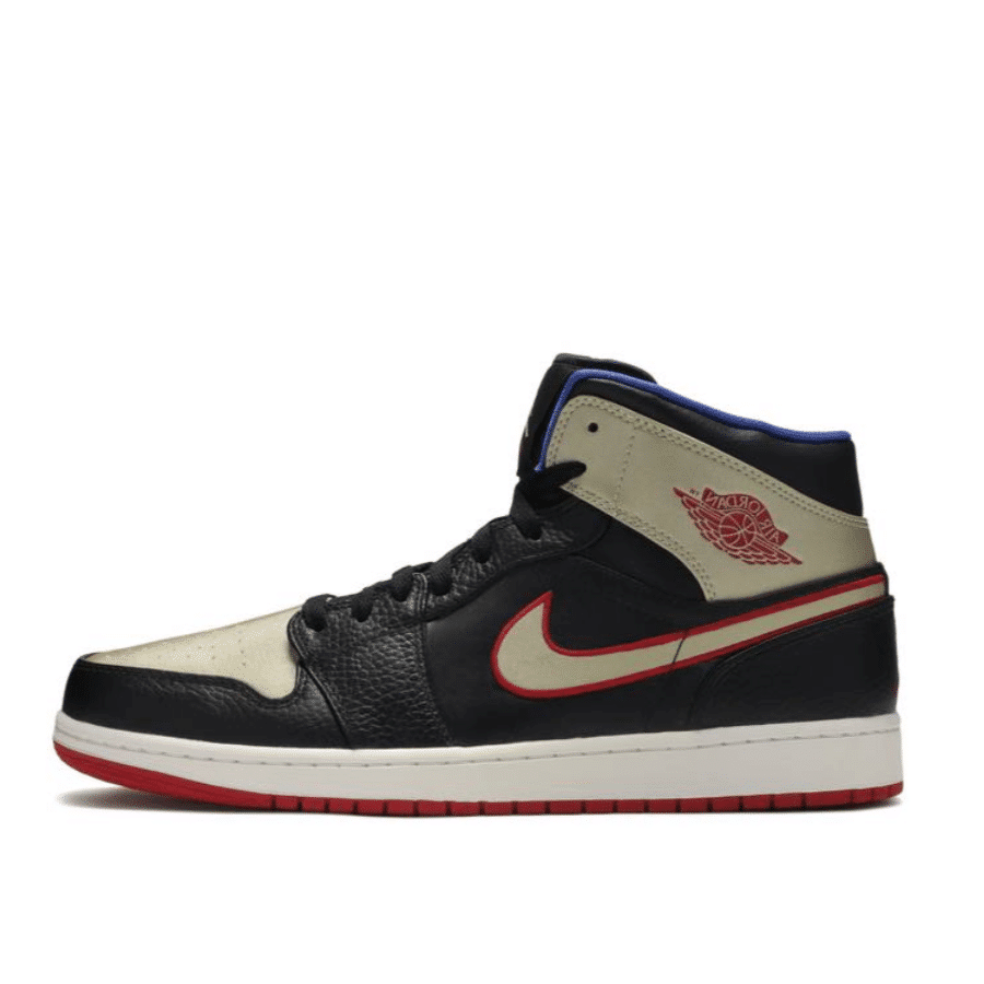 Giày Air Jordan 1 Mid ‘Black Gold Red’ 554724-013